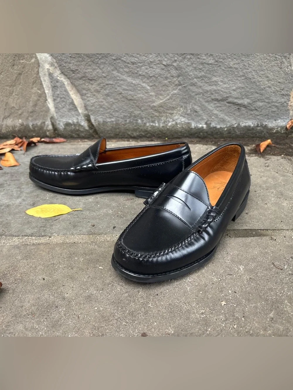 Classic Black Leather Penny Loafers for Men